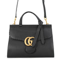 Gucci Handbag GG Marmont Leather Bag 2-Way Shoulder Black
