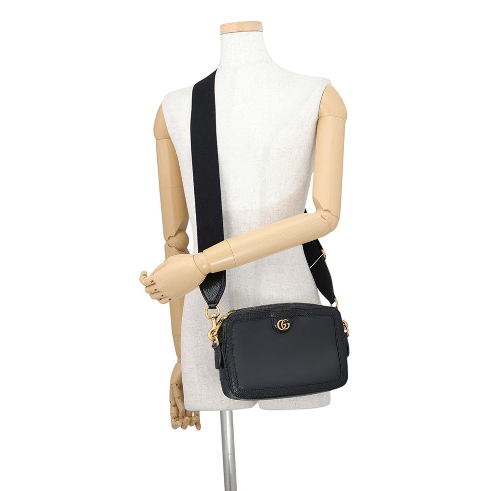 Gucci Shoulder Bag GG Marmont Python 2-Way Clutch Black — view 5