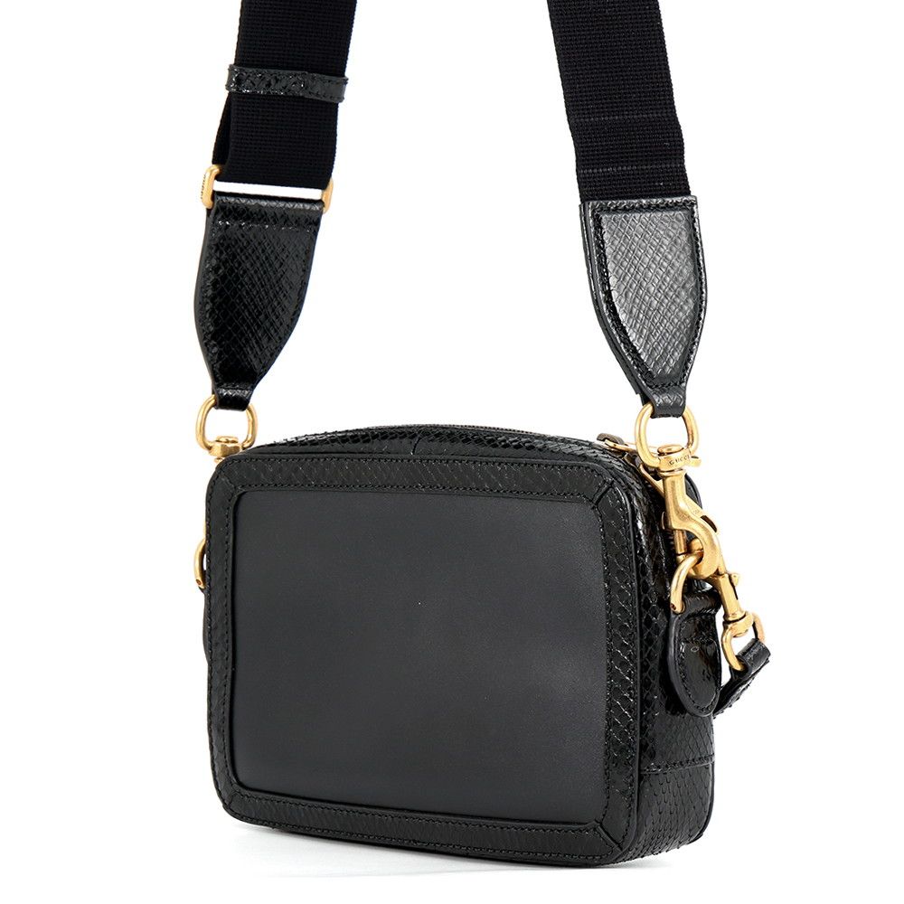 Gucci Shoulder Bag GG Marmont Python 2-Way Clutch Black — view 2