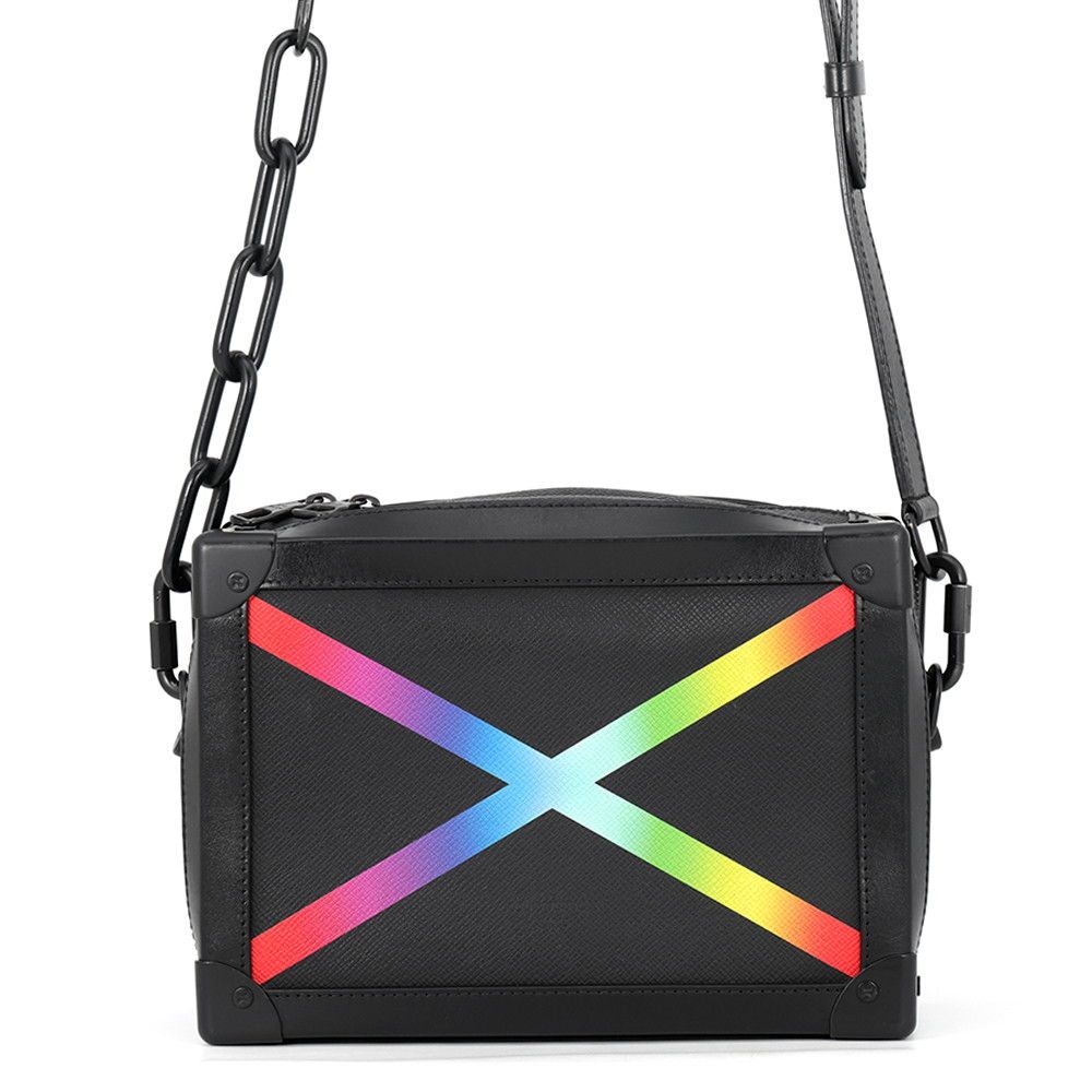 Louis Vuitton Shoulder Bag Taiga Soft Trunk Black