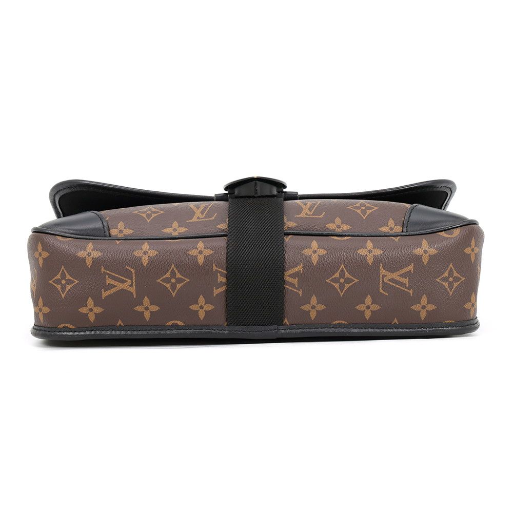 Louis Vuitton Shoulder Bag Monogram Macassar Archie Messenger Black — view 3