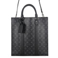 Louis Vuitton Monogram Eclipse Sac Plat 2-Way Shoulder Bag Black