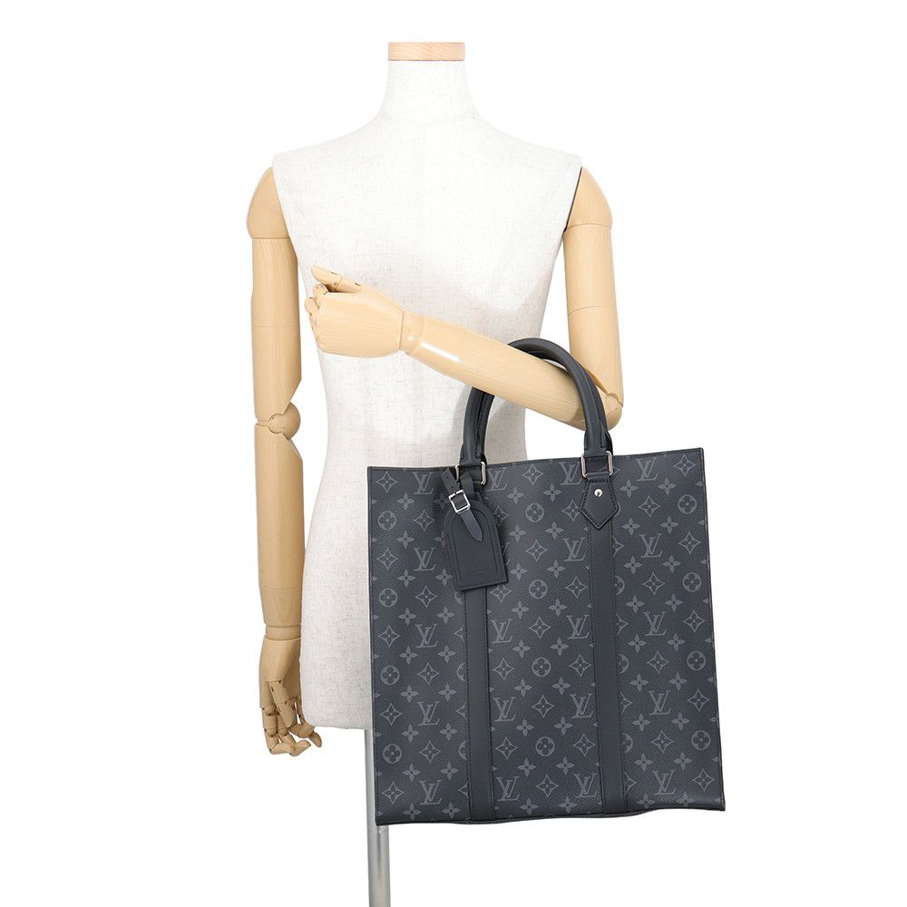 Louis Vuitton Monogram Eclipse Sac Plat 2-Way Shoulder Bag Black — view 4