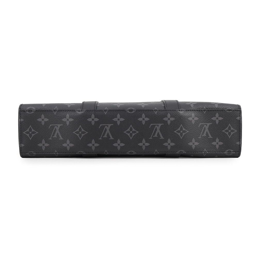 Louis Vuitton Monogram Eclipse Sac Plat 2-Way Shoulder Bag Black — view 3