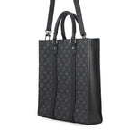 Louis Vuitton Monogram Eclipse Sac Plat 2-Way Shoulder Bag Black — view 2