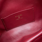 Chanel Shoulder Bag Strap Clutch CC Logo Lambskin Shearling with Key Ring Black — view 8