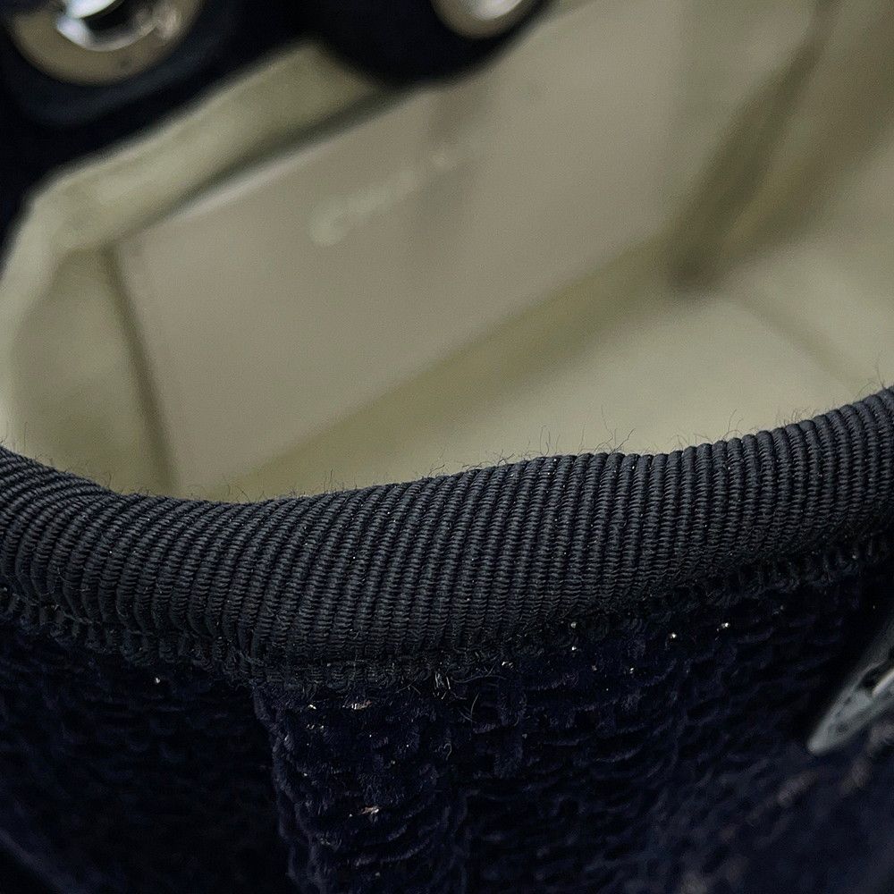 Chanel Tote Bag Deauville Line Mini Logo Glitter Tweed Leather Black — view 7