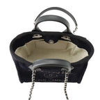Chanel Tote Bag Deauville Line Mini Logo Glitter Tweed Leather Black — view 6