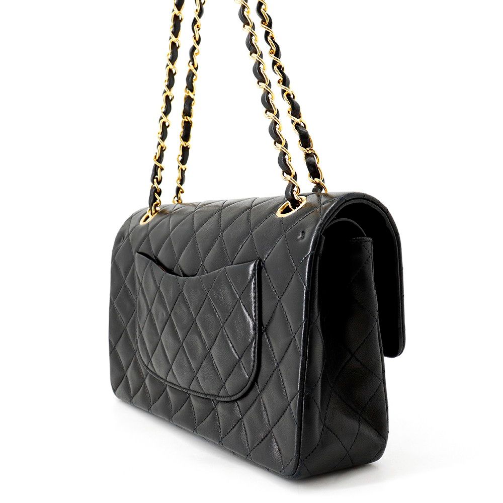Chanel Chain Shoulder Bag Quilted 25 CC Logo Lambskin Double Black — view 2