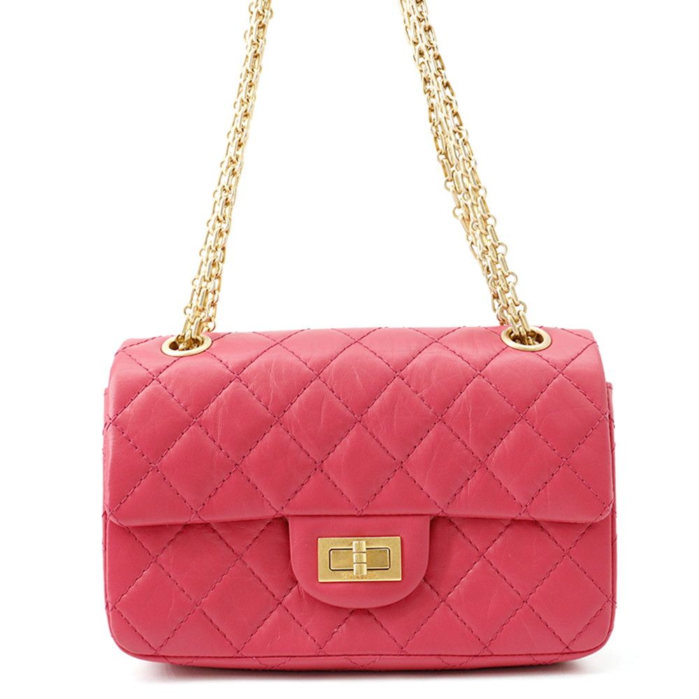 Chanel Chain Shoulder Bag Quilted 2.55 Mini Aged Calfskin
