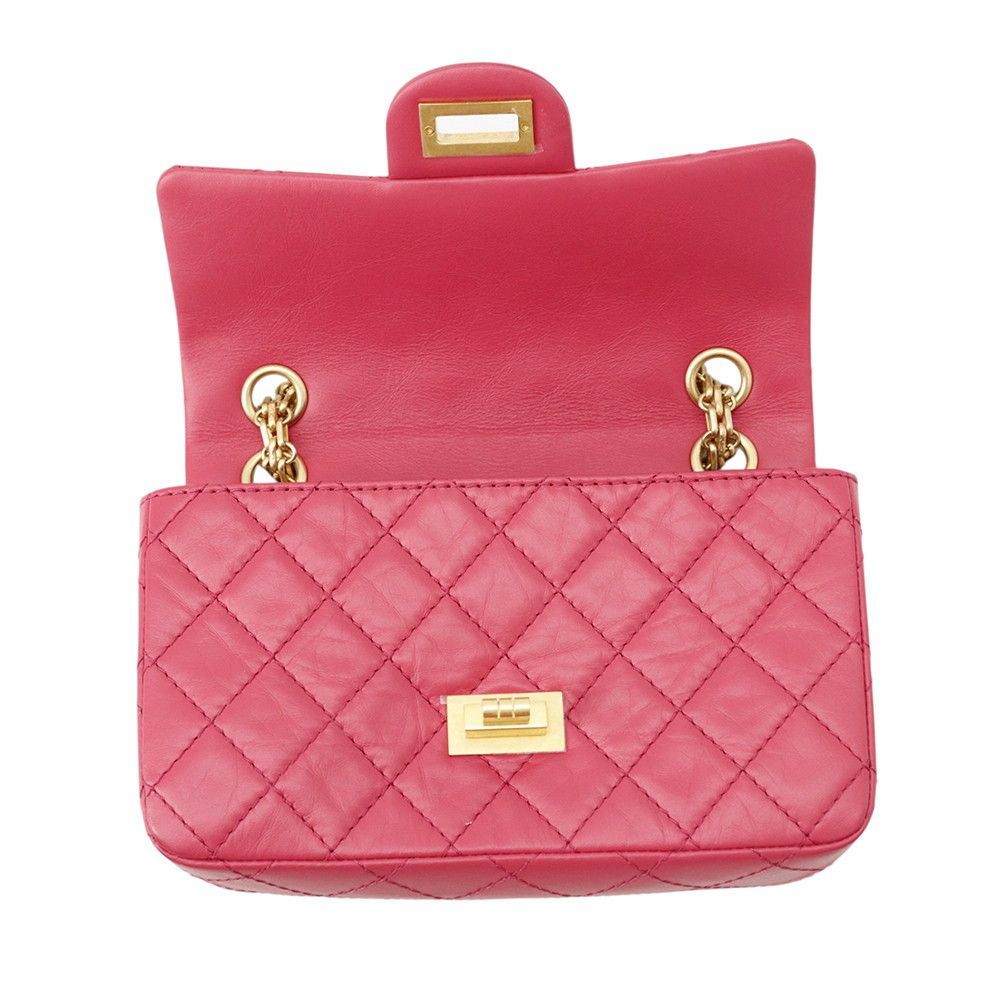Chanel Chain Shoulder Bag Quilted 2.55 Mini Aged Calfskin — view 7