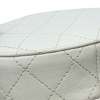 Chanel Chain Shoulder Bag Small Vanity Quilted CC Logo Calfskin White — view 8