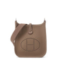 Hermes Shoulder Bag Evelyne TPM 1 Etoupe Silver Taurillon Clemence