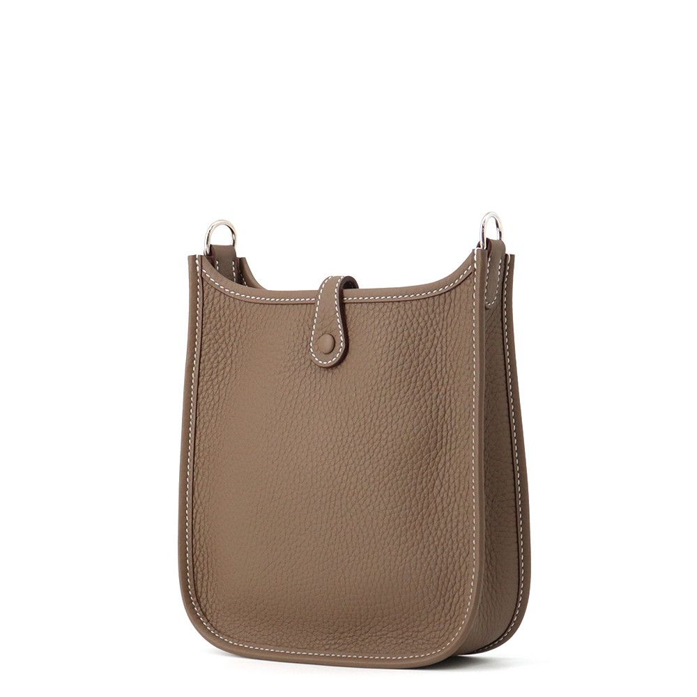 Hermes Shoulder Bag Evelyne TPM 1 Etoupe Silver Taurillon Clemence — view 2