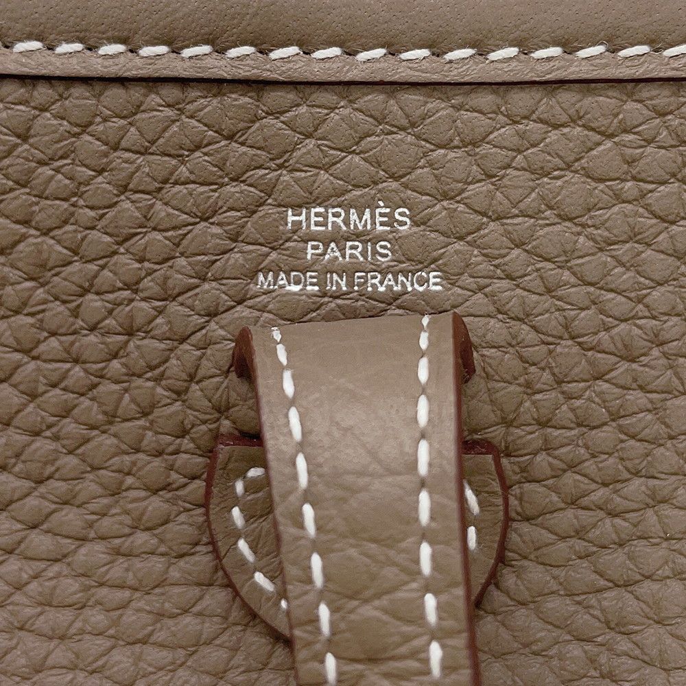 Hermes Shoulder Bag Evelyne TPM 1 Etoupe Silver Taurillon Clemence — view 5