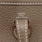 Hermes Shoulder Bag Evelyne TPM 1 Etoupe Silver Taurillon Clemence — view 5