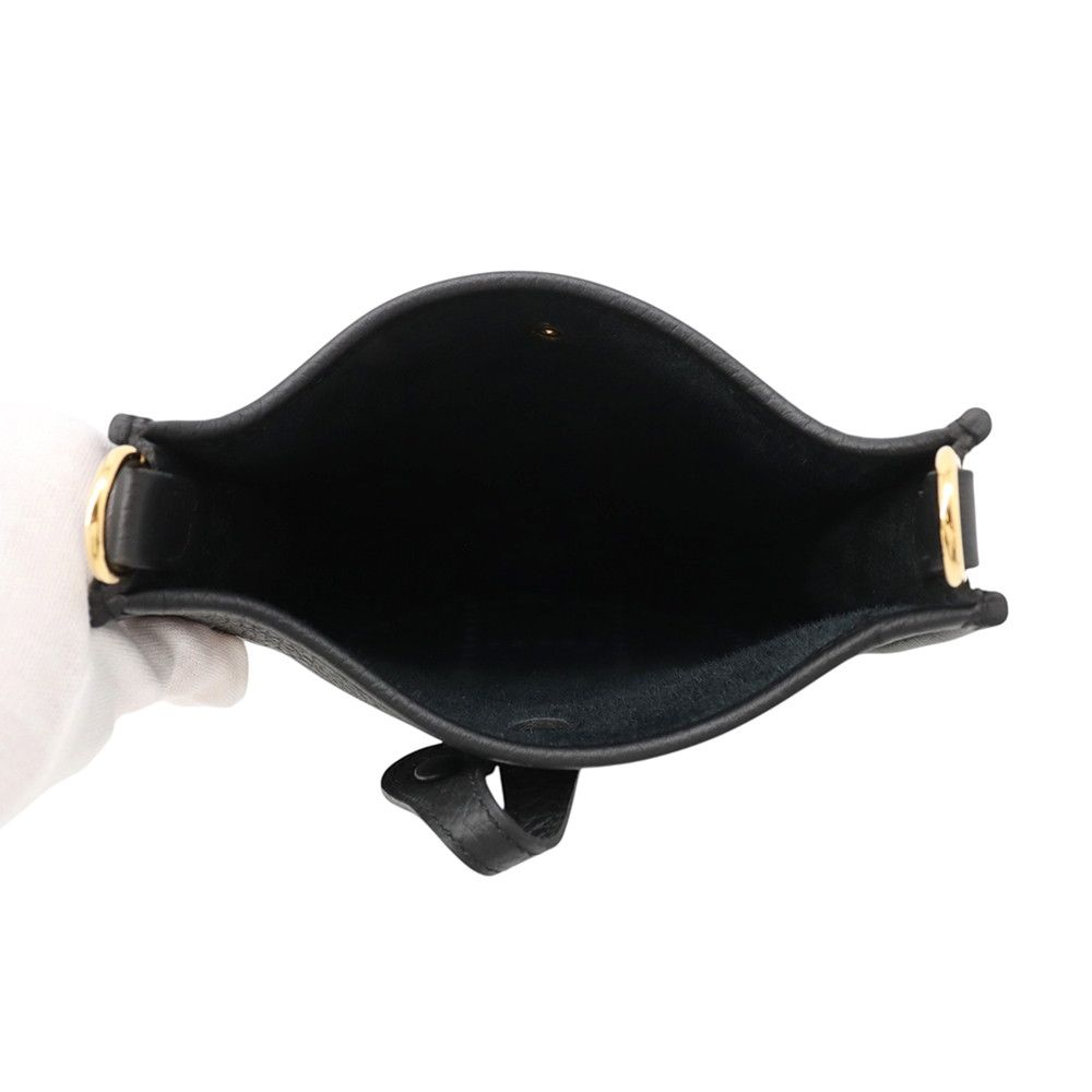 Hermes Shoulder Bag Evelyne TPM 1 Black Gold Taurillon Clemence — view 4