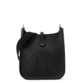 Hermes Shoulder Bag Evelyne TPM 1 Black Gold Taurillon Clemence