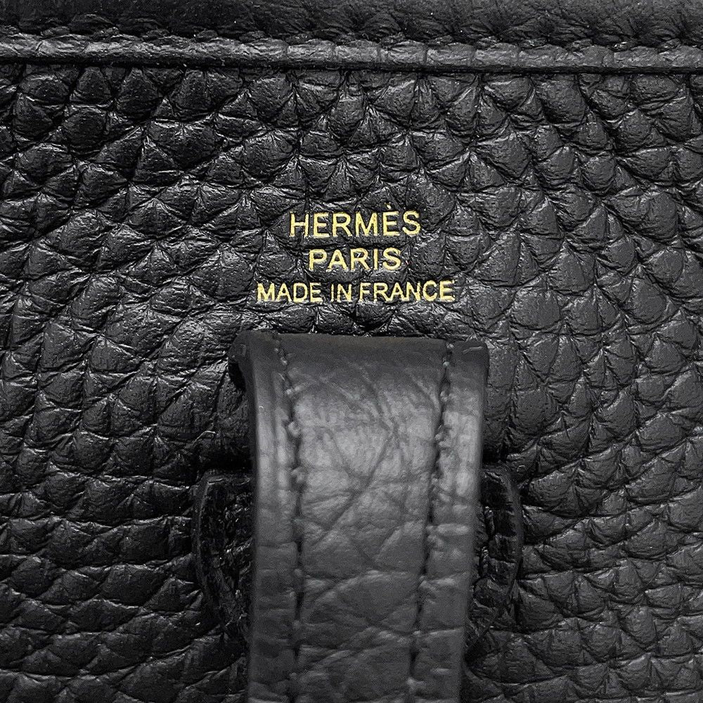 Hermes Shoulder Bag Evelyne TPM 1 Black Gold Taurillon Clemence — view 5