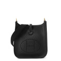 Hermes Shoulder Bag Evelyne TPM 1 Black Gold Taurillon Clemence