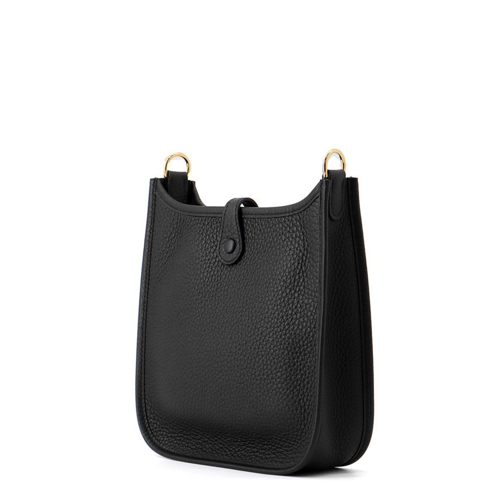 Hermes Shoulder Bag Evelyne TPM 1 Black Gold Taurillon Clemence — view 2