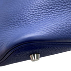 Hermes Handbag Picotin Lock MM Blue Saphir Silver Taurillon Clemence — view 8