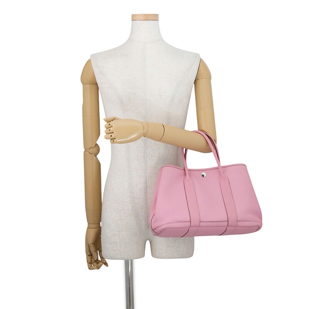 Hermes Tote Bag Garden Party TPM Pink Silver Negonda — view 4