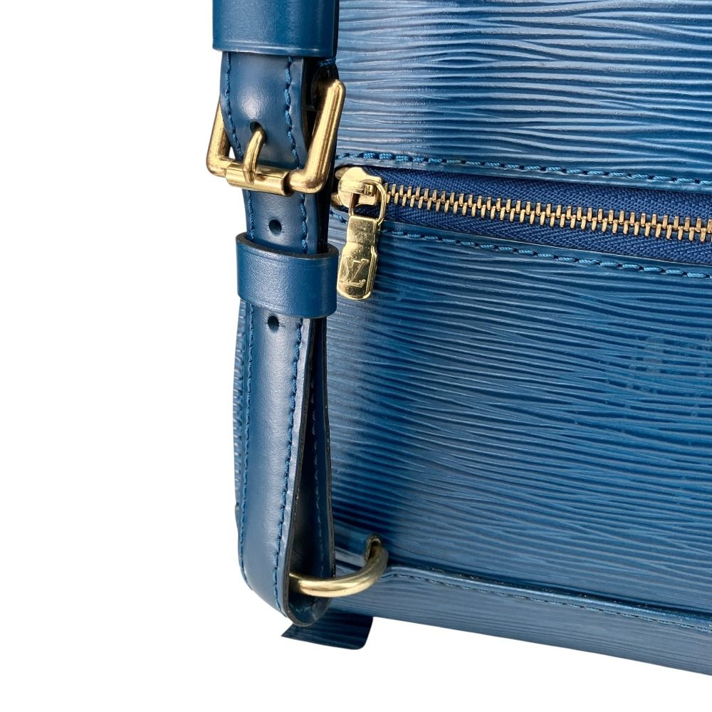 Louis Vuitton Mabillon Epi Backpack Leather LV Logo Blue Toledo — view 5
