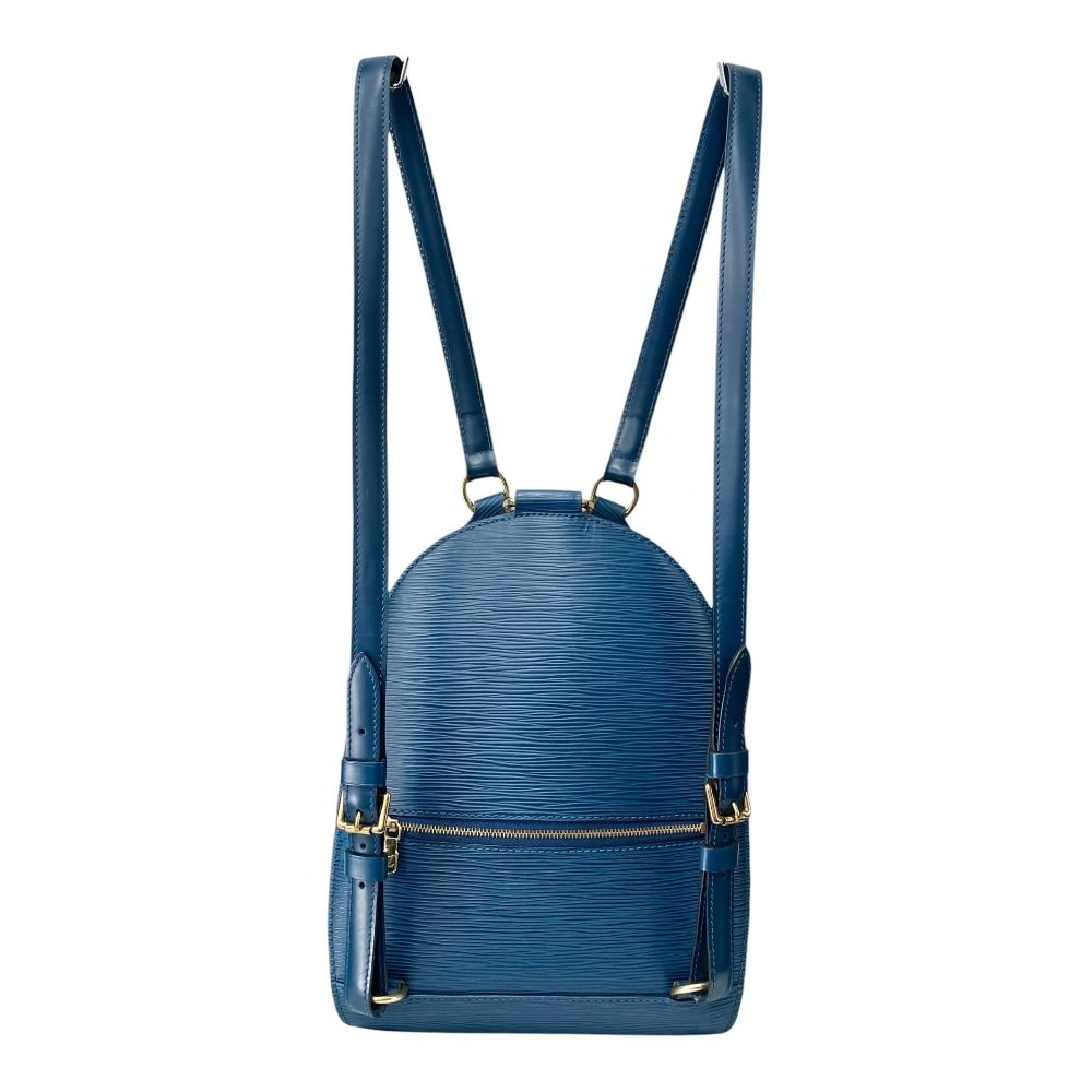 Louis Vuitton Mabillon Epi Backpack Leather LV Logo Blue Toledo — view 2