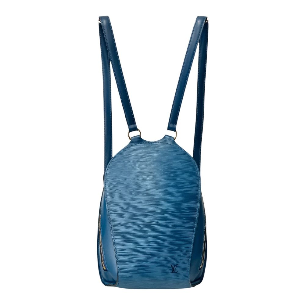 Louis Vuitton Mabillon Epi Backpack Leather LV Logo Blue Toledo