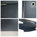 Fendi Toujours Black Silver Leather Clutch — view 6