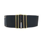 Dior Saddle Black Gold Fabric Leather Belt — view 2