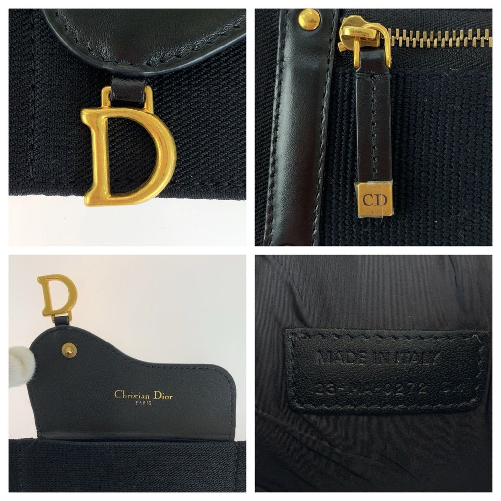 Dior Saddle Black Gold Fabric Leather Belt — view 4