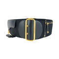 Dior Saddle Black Gold Fabric Leather Belt