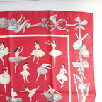 Hermes Carre 90 Scarf la Dance Ballerina Silk 100% Red — view 3