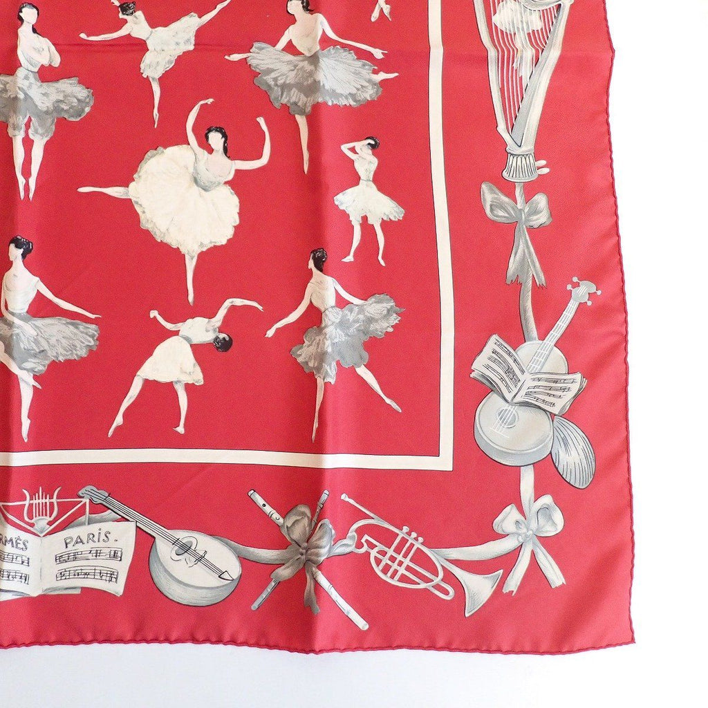Hermes Carre 90 Scarf la Dance Ballerina Silk 100% Red — view 5