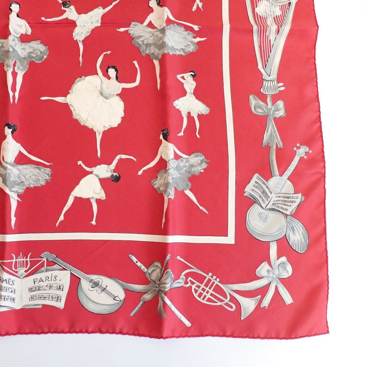 Hermes Carre 90 Scarf la Dance Ballerina Silk 100% Red — view 5