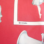 Hermes Carre 90 Scarf la Dance Ballerina Silk 100% Red — view 6