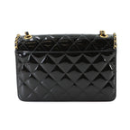 Chanel Quilted Chain Shoulder Bag Patent Black Heart Gold — view 2