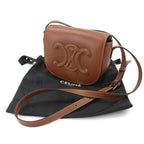 Celine Folco Cuir Triomphe Bag Shoulder Leather Tan Gold — view 2
