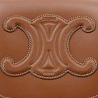 Celine Folco Cuir Triomphe Bag Shoulder Leather Tan Gold — view 8