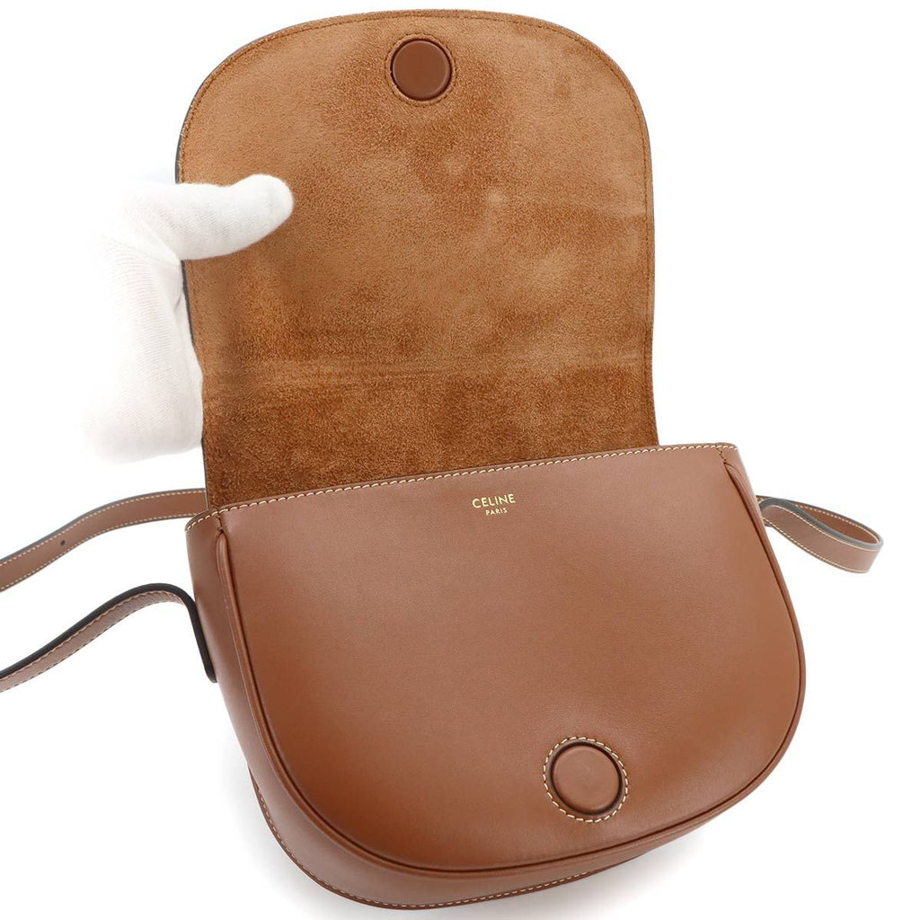 Celine Folco Cuir Triomphe Bag Shoulder Leather Tan Gold — view 6