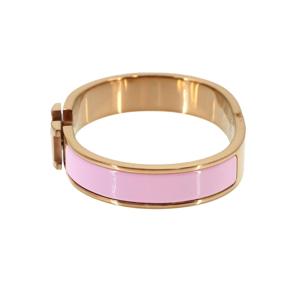 Hermes Clic H PM Bangle Pink Rose Gold Bracelet — view 4