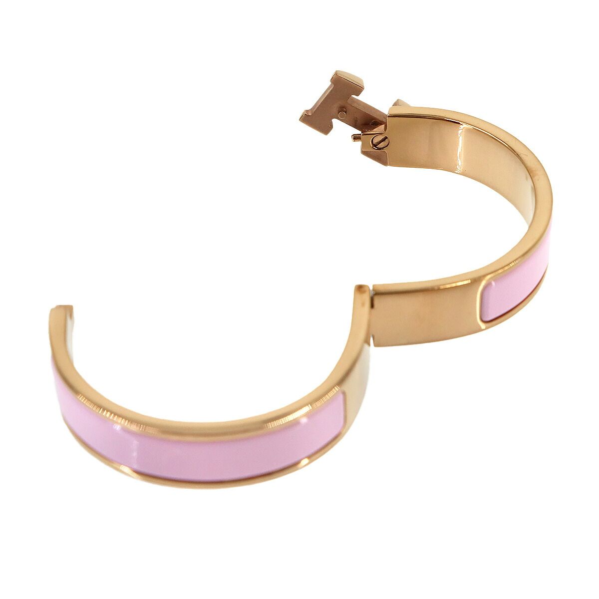 Hermes Clic H PM Bangle Pink Rose Gold Bracelet — view 5