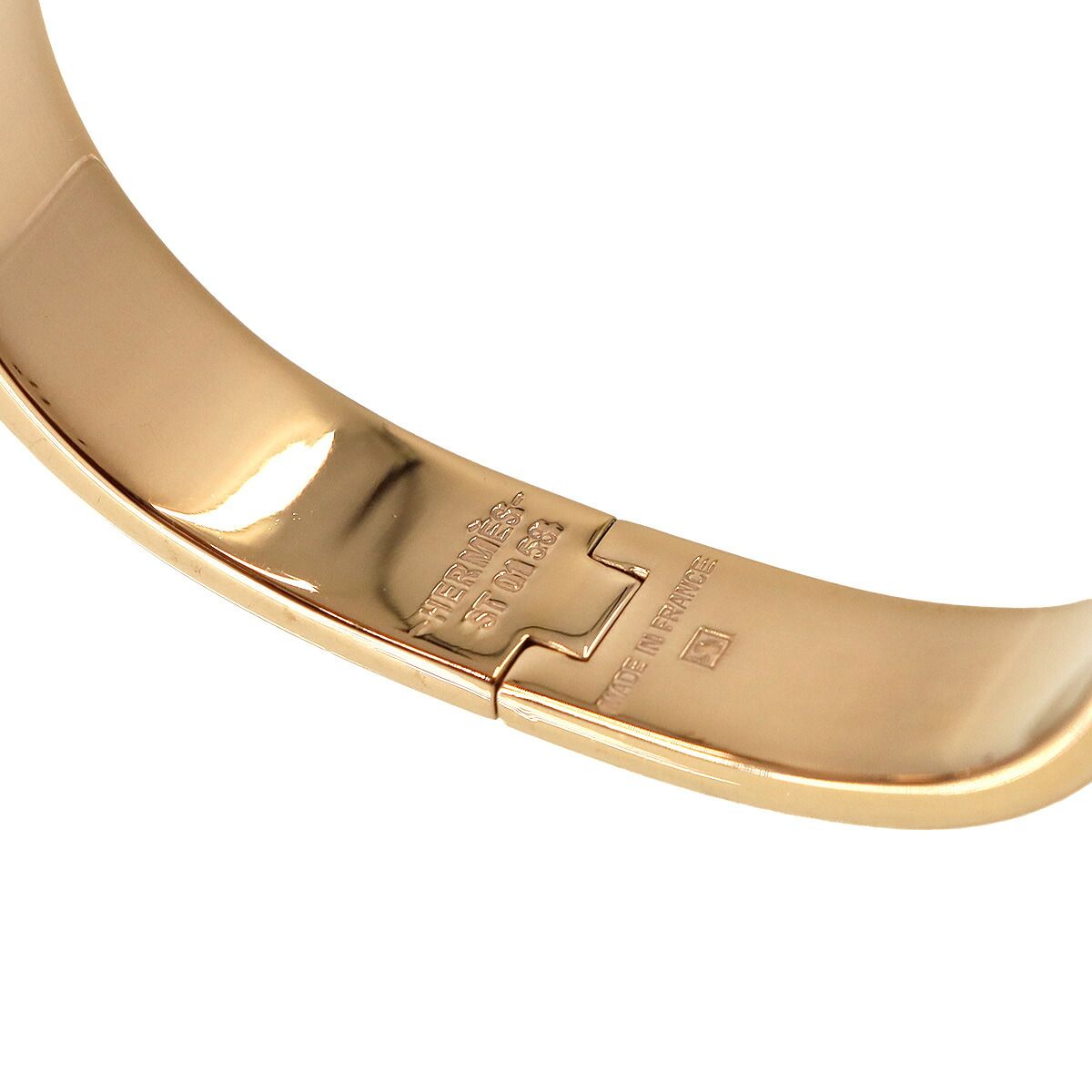 Hermes Clic H PM Bangle Pink Rose Gold Bracelet — view 7