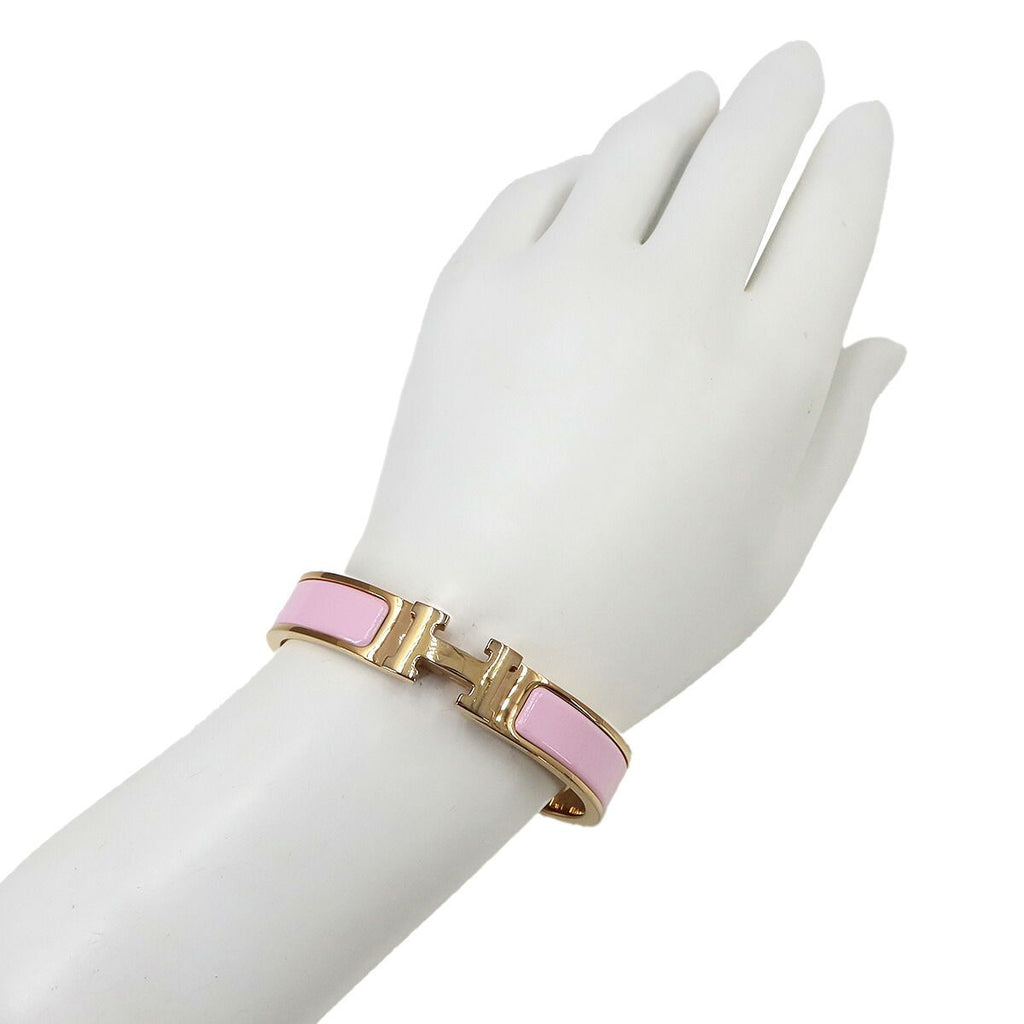 Hermes Clic H PM Bangle Pink Rose Gold Bracelet — view 8