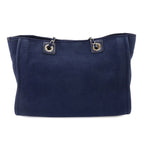 Chanel Deauville MM Chain Tote Bag Canvas Leather Navy — view 3