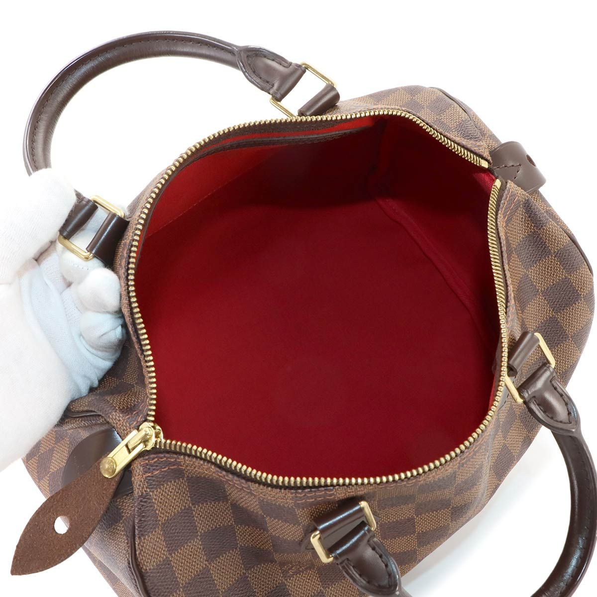 Louis Vuitton Damier Speedy 30 Hand Bag Ebene Brown Gold — view 6