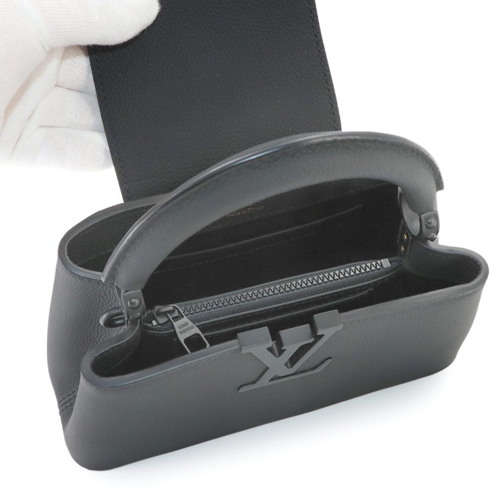 Louis Vuitton Capucines East West Mini 2-Way Bag Taurillon Leather All Black — view 7