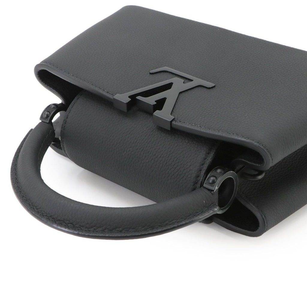 Louis Vuitton Capucines East West Mini 2-Way Bag Taurillon Leather All Black — view 6